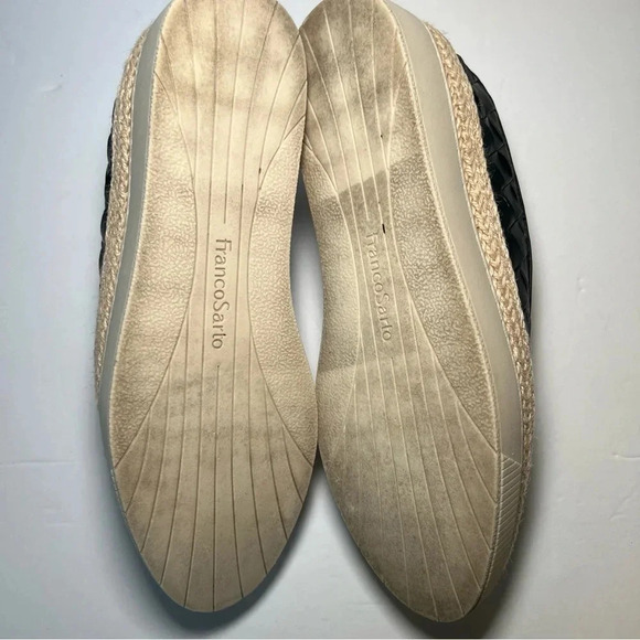 Franco Sarto Women's Hydee Slip On Shoe Size 10 Platform Flats Black Woven Vegan - Picture 10 of 13